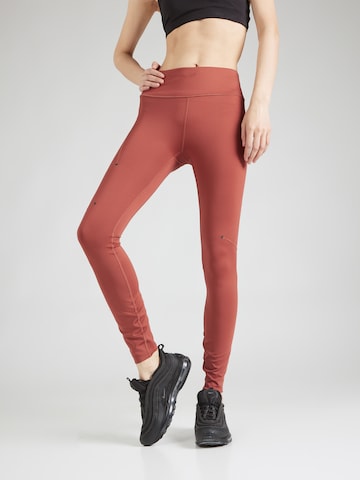 Skinny Pantaloni sportivi di On in rosso: frontale