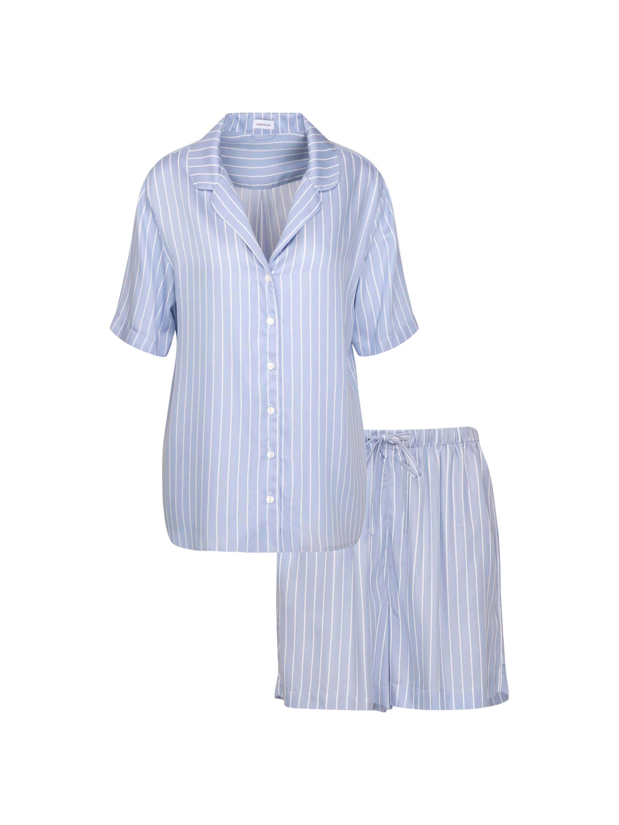 SEIDENSTICKER Korte pyjama in Blauw: voorkant