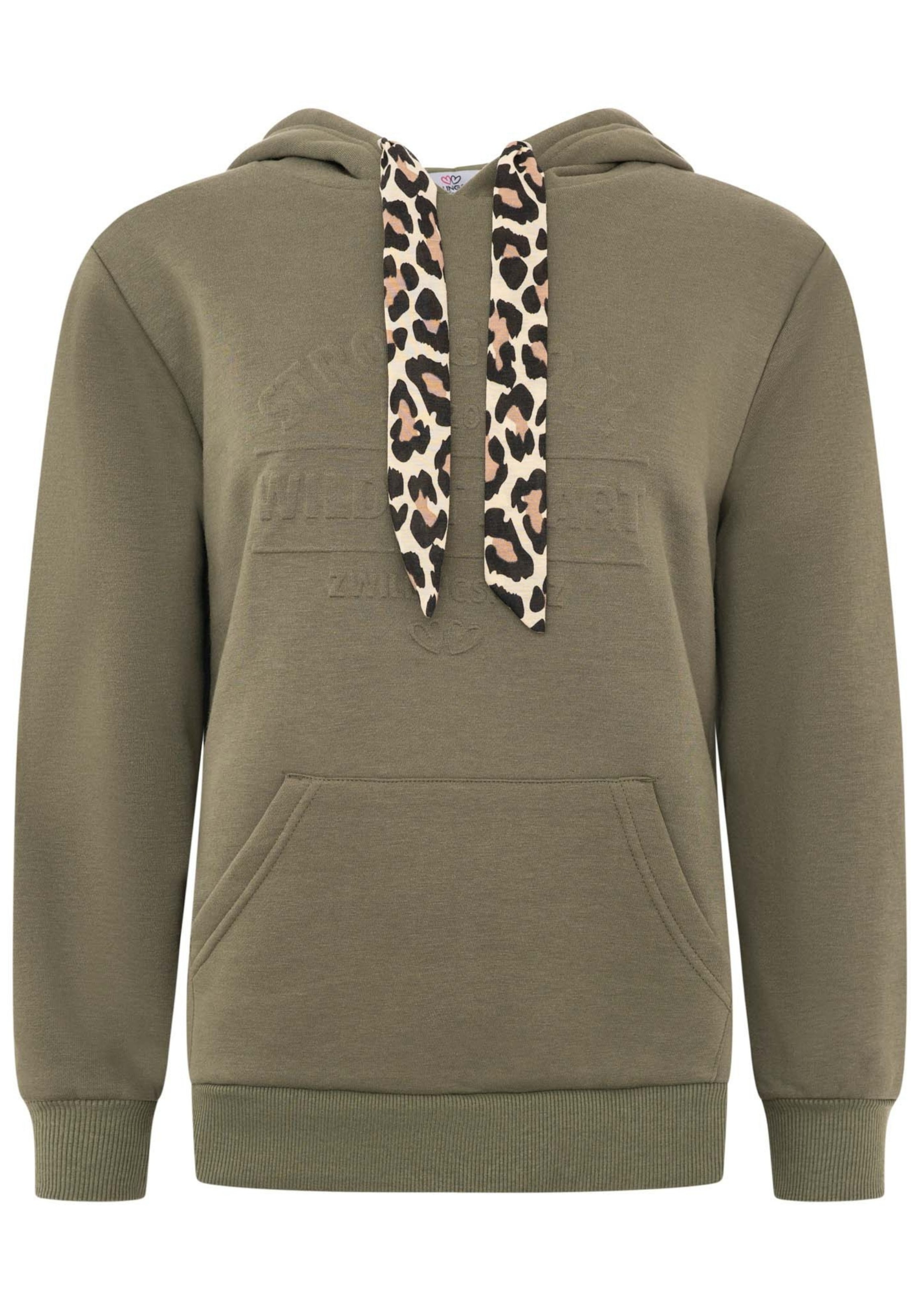 Sweat-shirt 'STRONG SOUL' Zwillingsherz en vert : devant