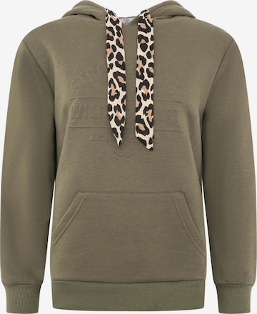Sweat-shirt 'STRONG SOUL' Zwillingsherz en vert : devant
