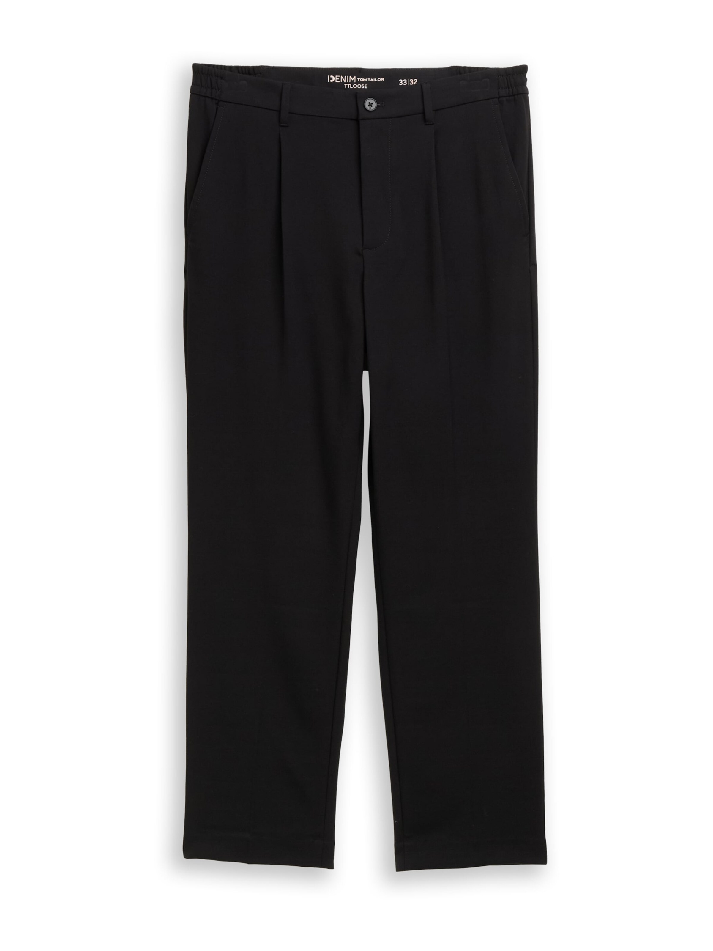 TOM TAILOR DENIM - regular Pantalón en negro: frente