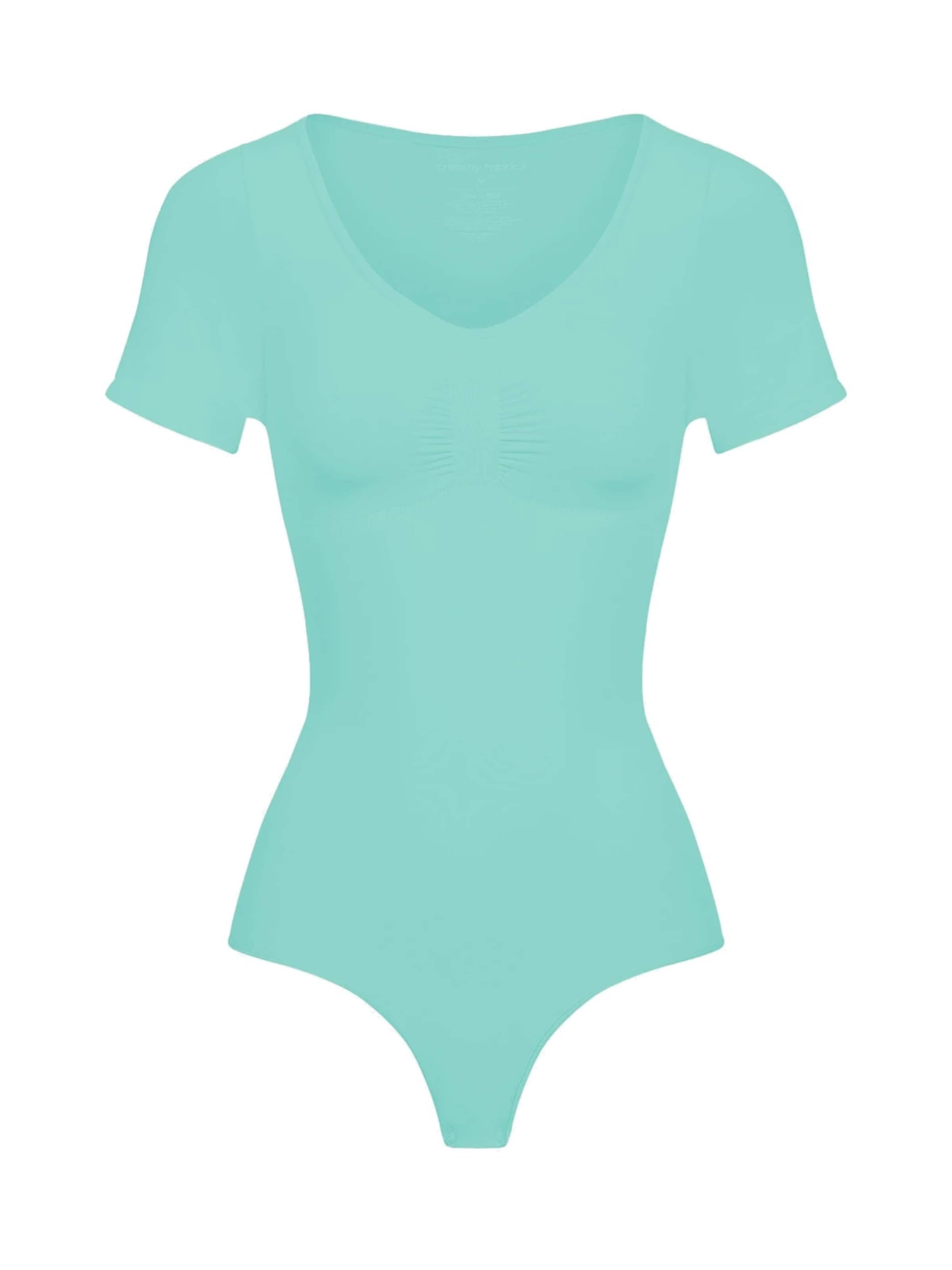 cfab (formerly creamy fabrics) Shaping bodysuit 'T-Shirt Bodysuit Sculpting Shapewear mit String' in Green: front