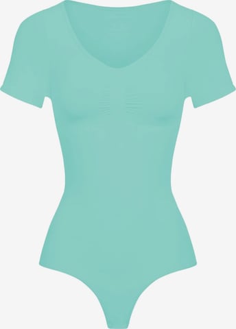 cfab (formerly creamy fabrics) Shaping bodysuit 'T-Shirt Bodysuit Sculpting Shapewear mit String' in Green: front