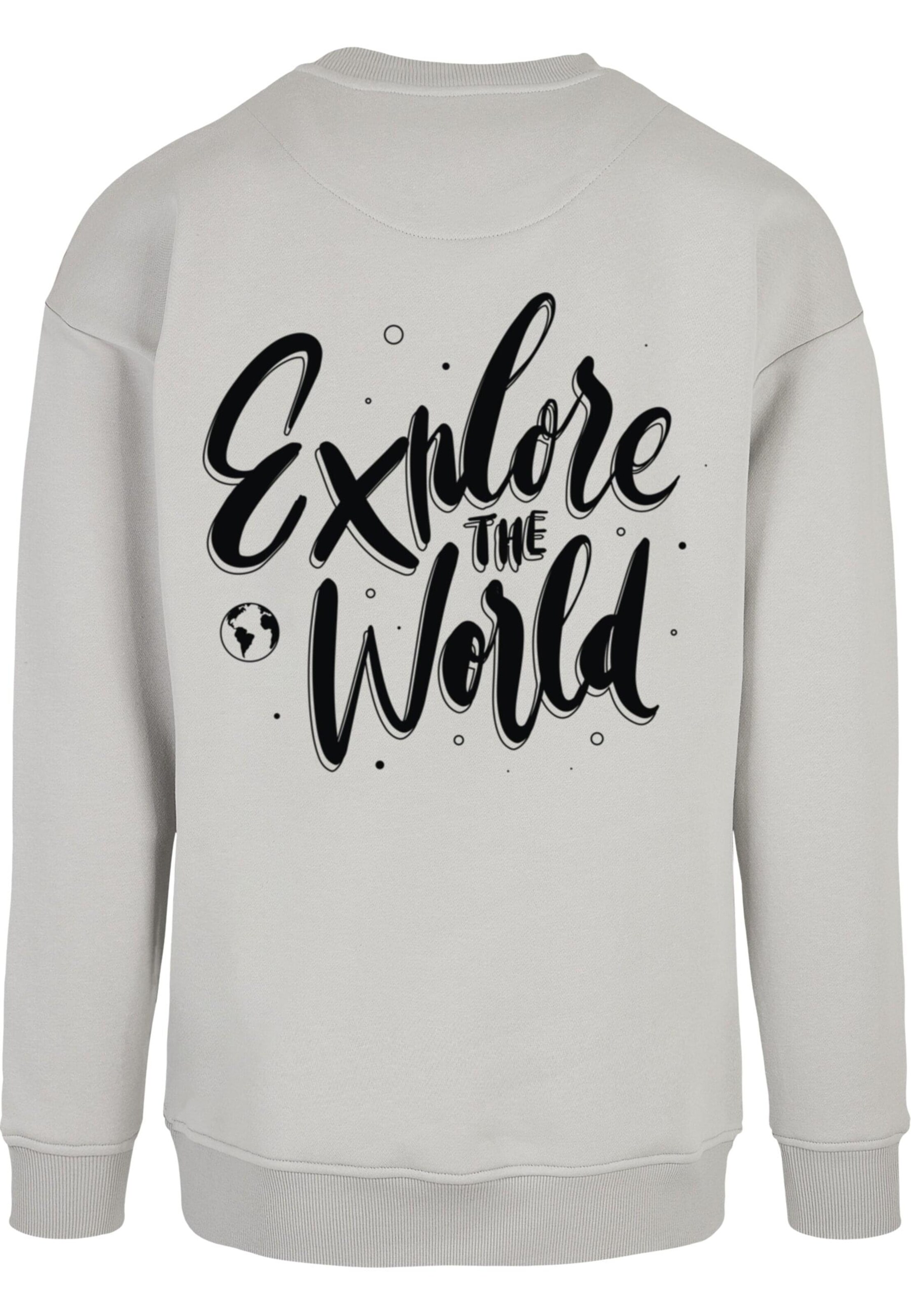 Merchcode Sweatshirt 'Explore The World' in Grijs