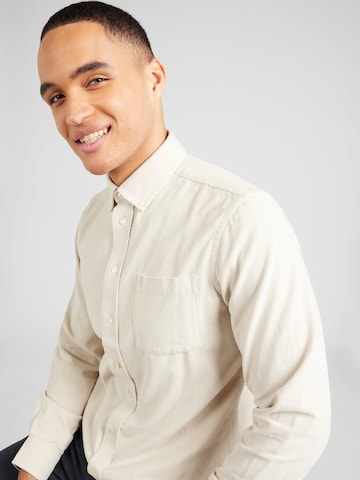 Casual Friday Regular fit Button Up Shirt 'Anton' in Beige