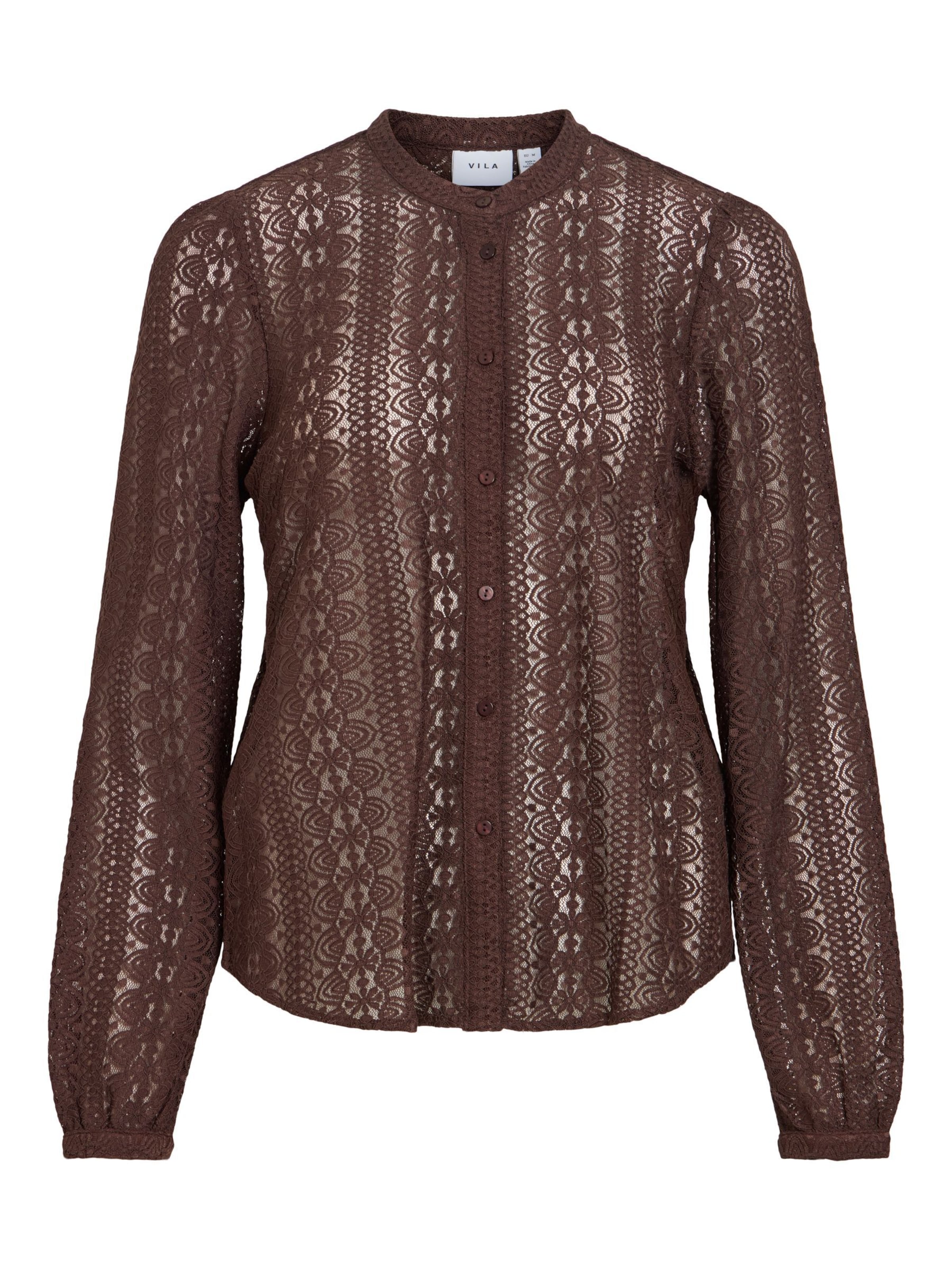 VILA - Blusa 'CHIKKA' en marrón: frente