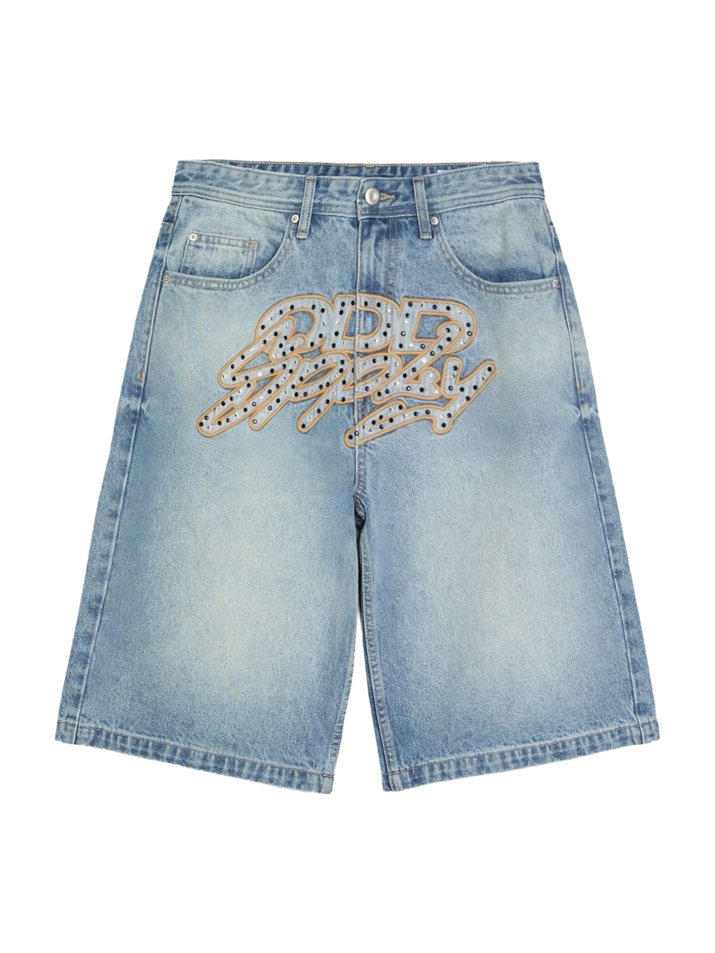 Bershka Baggy Shorts in Blau: Vorderseite