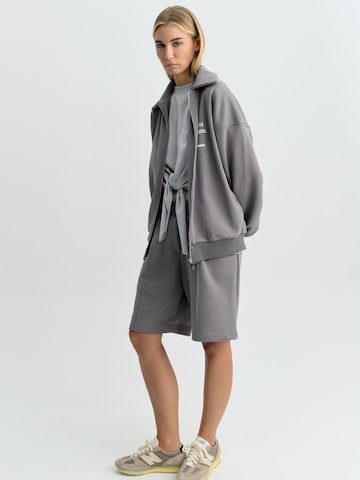 FEMSSY - Loosefit Pantalón 'CREASE SWEATHORTS GREY' en gris