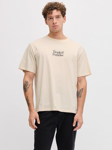 JJ Rebel Μπλουζάκι 'JREBCHRISTIAN' σε μπεζ