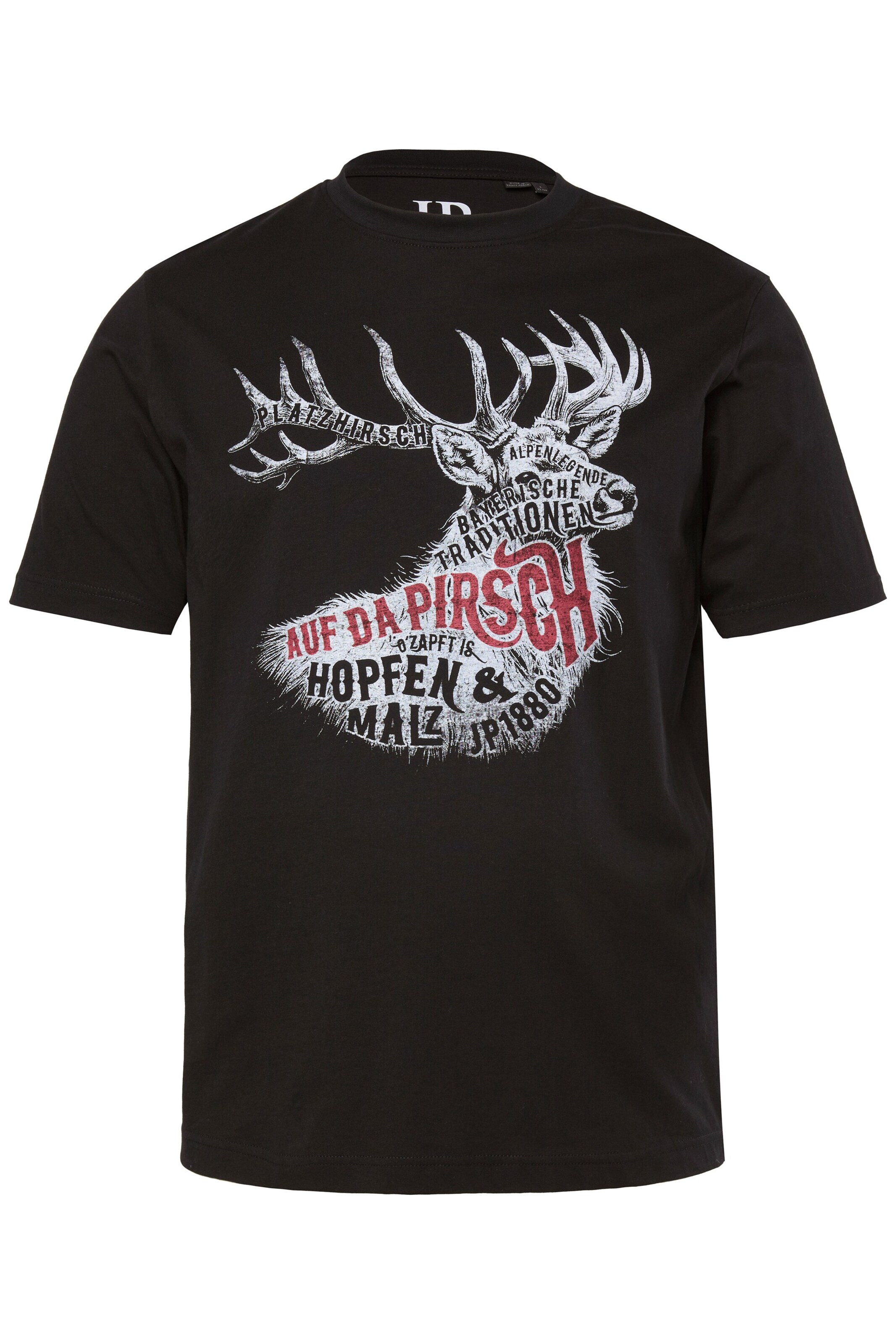 JP1880 T-Shirt in Schwarz: Vorderseite