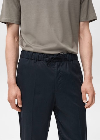 MANGO MAN Regular Pleated Pants 'Tyler' in Blue