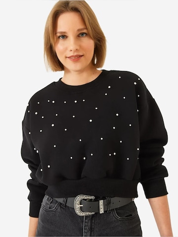 Bianco Lucci Dressipluus 'Sweatshirts', värv must: eest vaates