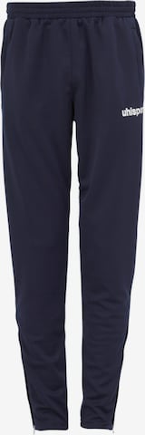 UHLSPORT Tapered Workout Pants in Blue: front