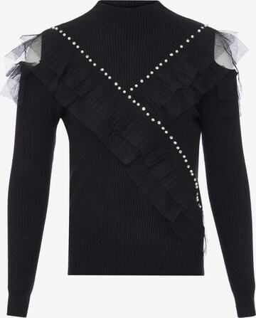 Pull-over bling bling by leo en noir : devant