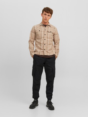 JACK & JONES Tapered Cargobroek 'Kane Noah' in Zwart