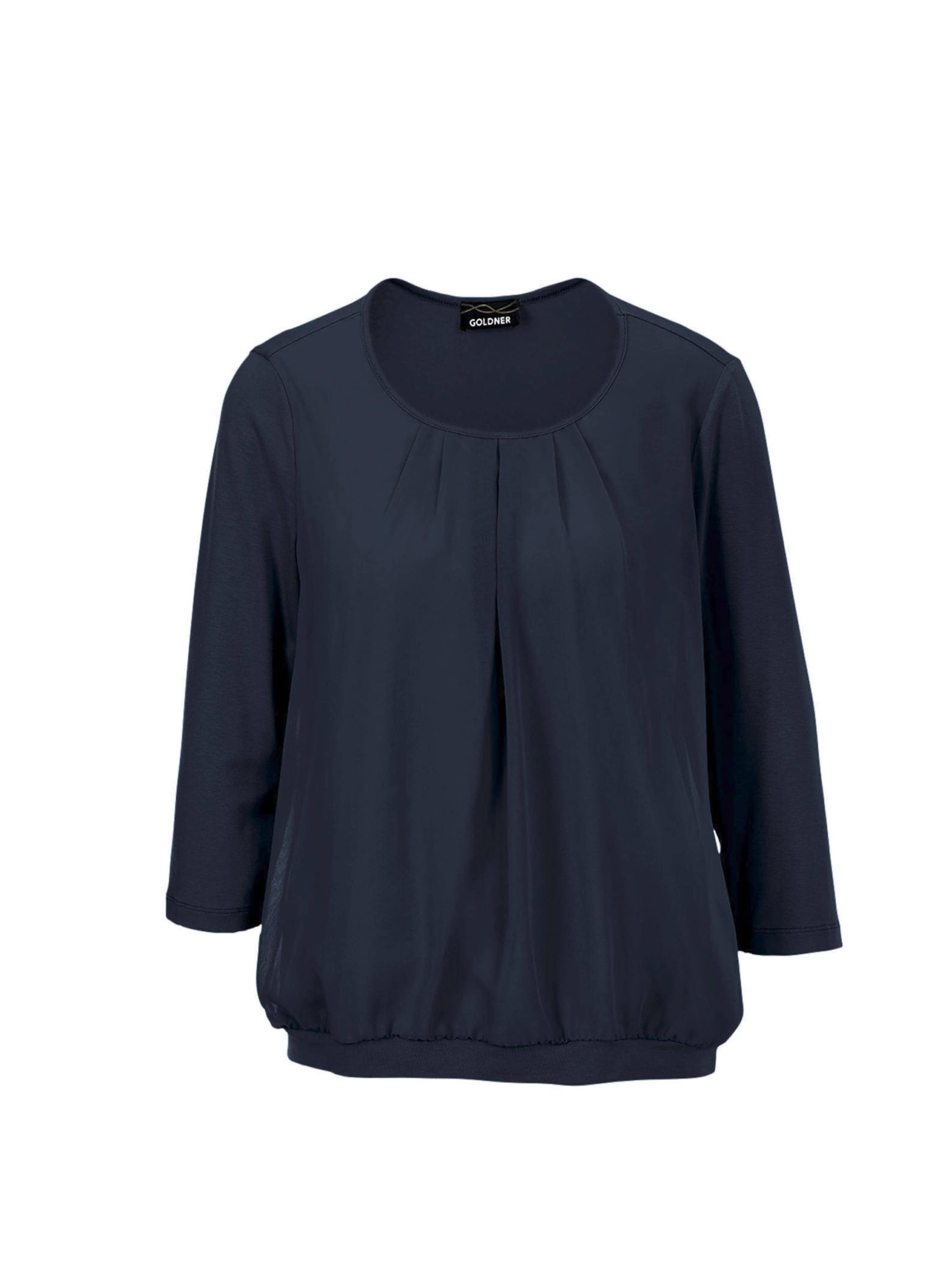Goldner Bluse in Blau: Vorderseite