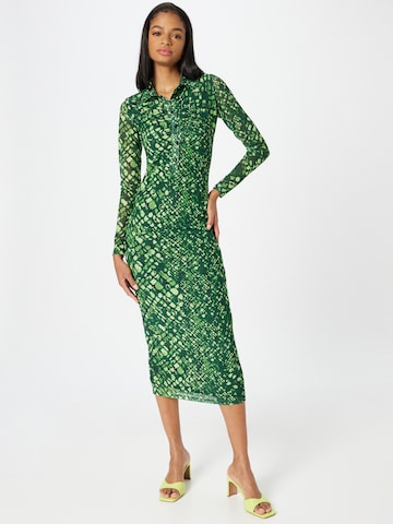 Warehouse Shirt Dress in Green: front