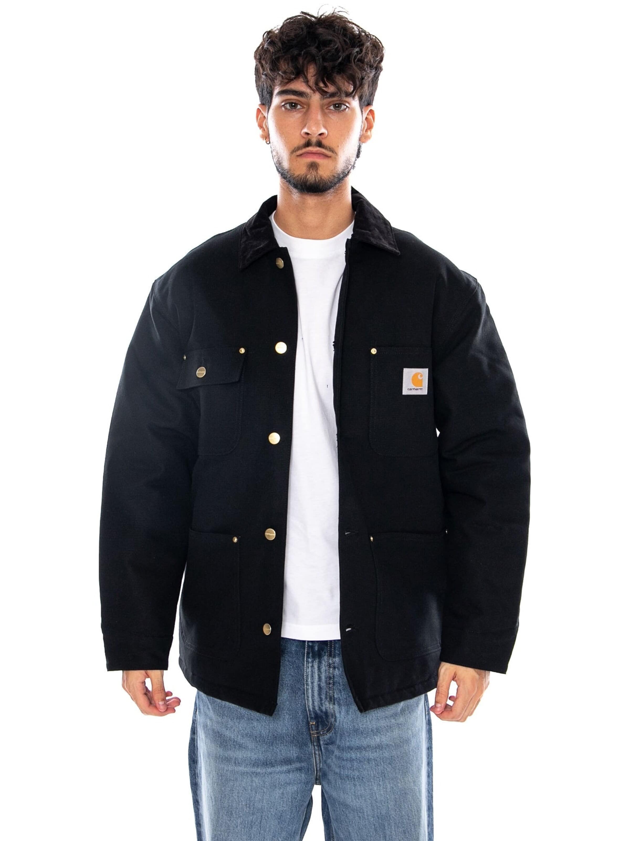 Carhartt WIP Overgangsjakke 'OG CHORE COAT BLACK / BLACK RIGID' i sort: forside
