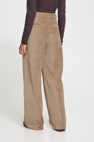 ICHI - Pierna ancha Pantalón 'TAMARY' en marrón