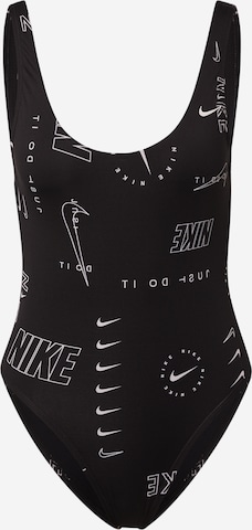 Nike Swim Bustier Strój kąpielowy sportowy w kolorze czarny: przód