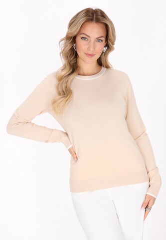 faina Trui in Beige: voorkant