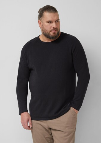 s.Oliver Men Big Sizes Pullover in Schwarz: Vorderseite