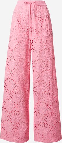 Essentiel Antwerp Szeroka nogawka Spodnie w kolorze różowy: przód