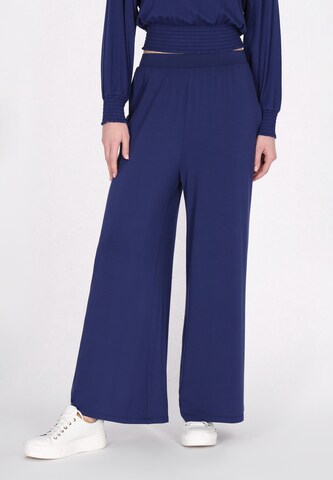 DreiMaster Maritim Wide leg Broek in Blauw: voorkant