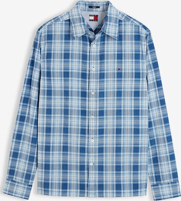 Tommy Jeans Button Up Shirt in Blue: front