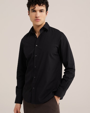 WE Fashion Regular Fit Hemd in Schwarz: Vorderseite