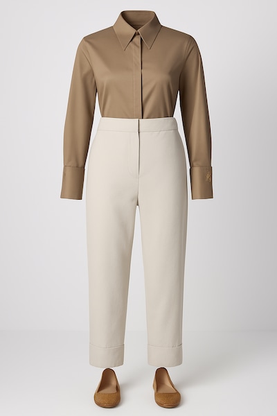 Touche Prive Pantalon en ivoire, Vue avec produit