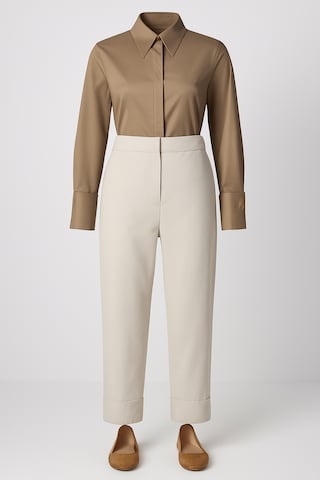 Touche Prive Wide leg Broek in Beige: voorkant