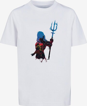 T-Shirt 'Aquaman - Battle Silhouette' ABSOLUTE CULT en blanc : devant