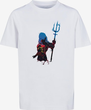 ABSOLUTE CULT T-Shirt 'Aquaman - Battle Silhouette' in Weiß: predná strana