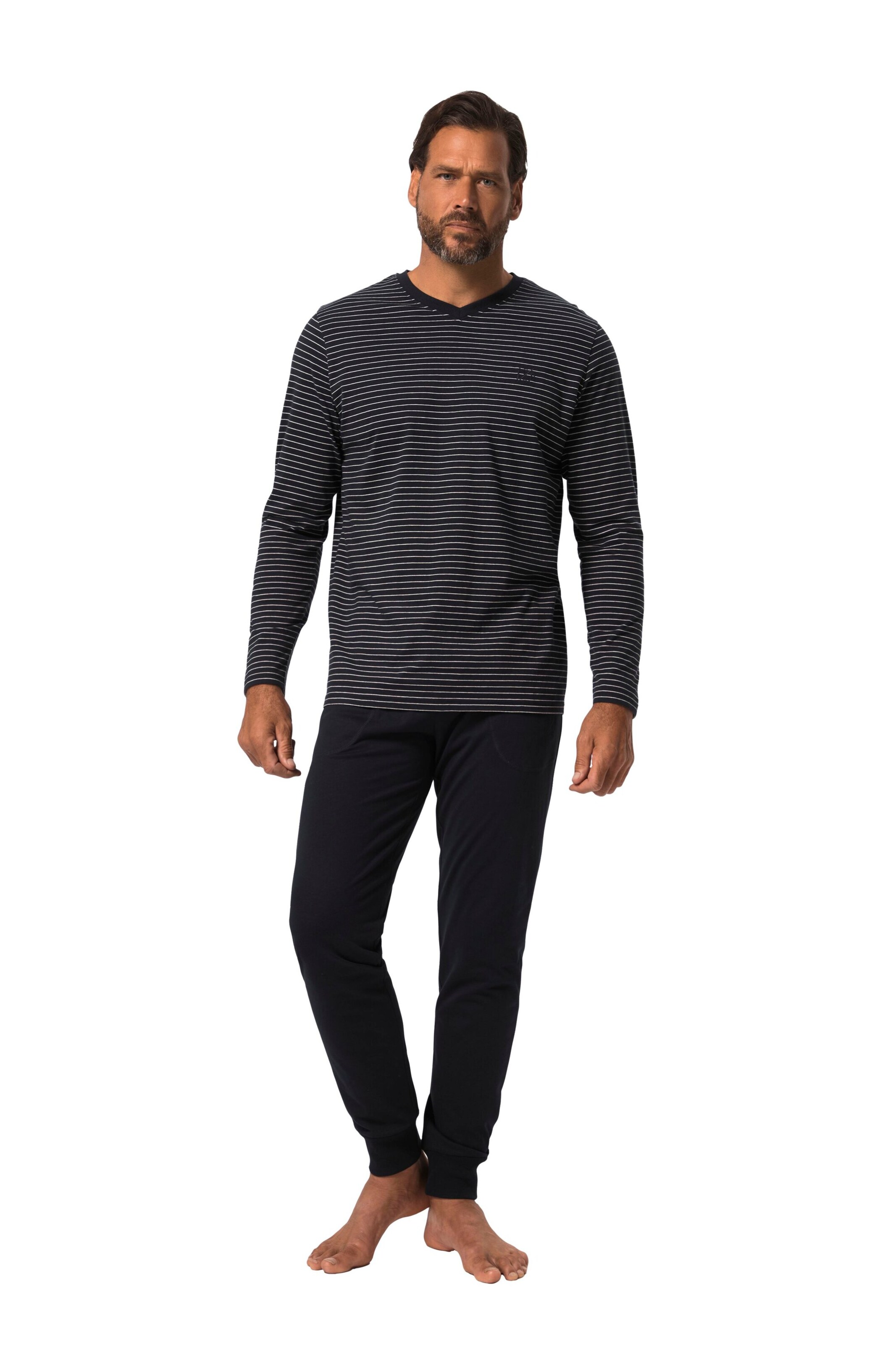 JP1880 Pyjama lang in Schwarz: Vorderseite