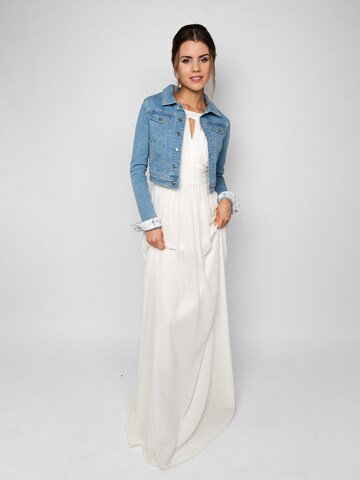 ANNIS WIESBADEN EST. 2021 Janker 'Premium Brautjacke (made in Europe) Jeansjacke mit Spitze & Bestickung' in Blue