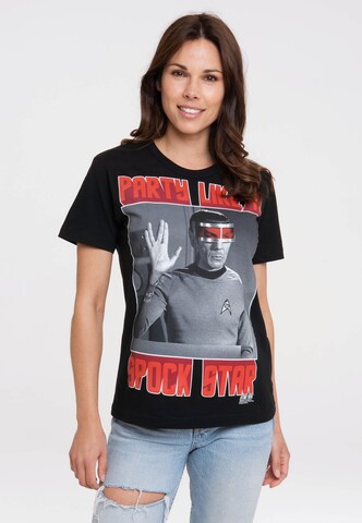 LOGOSHIRT Shirt 'Star Trek - Spock, Party' in Mixed colours: front