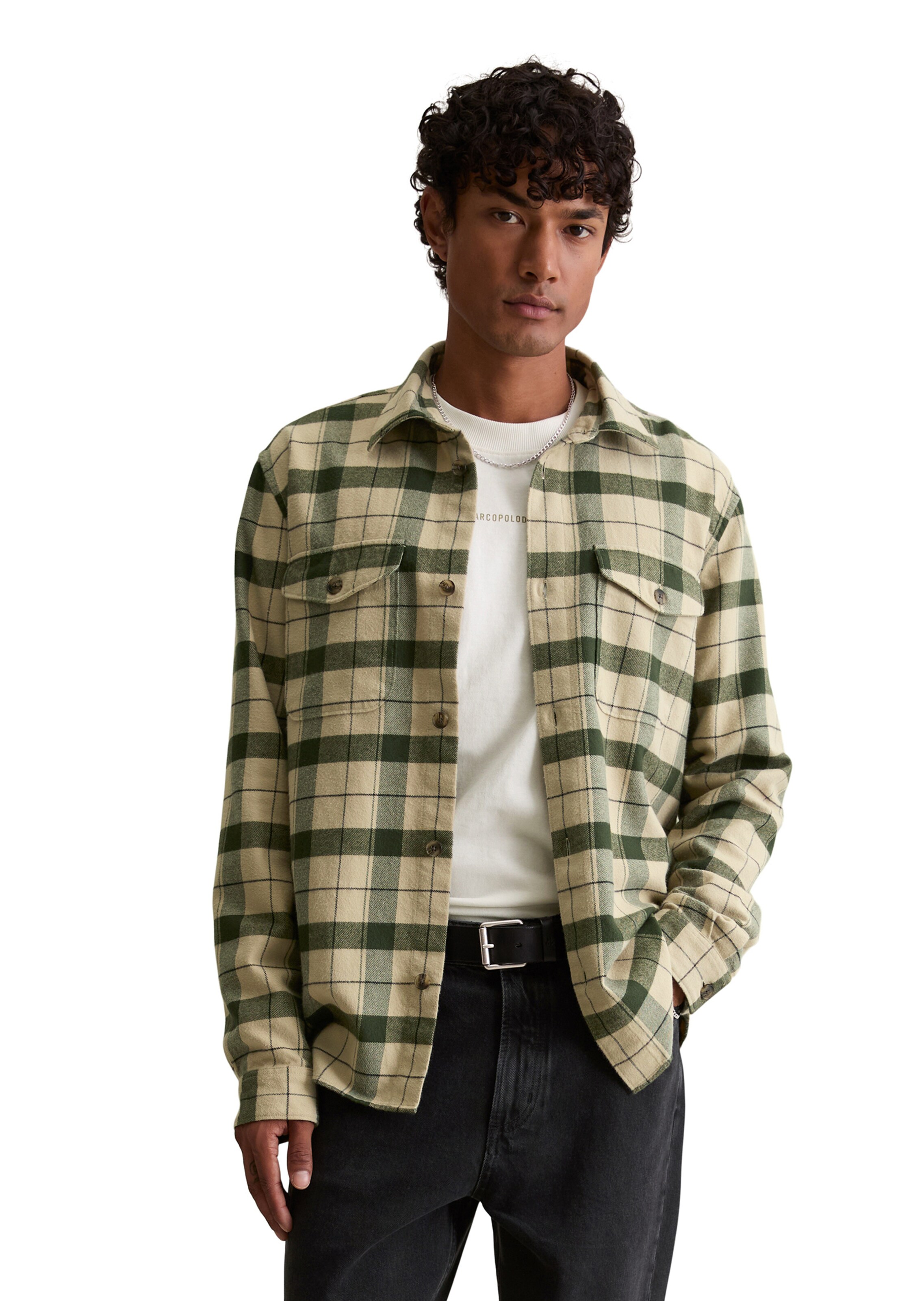 Marc O'Polo DENIM Regular fit Button Up Shirt in Beige: front