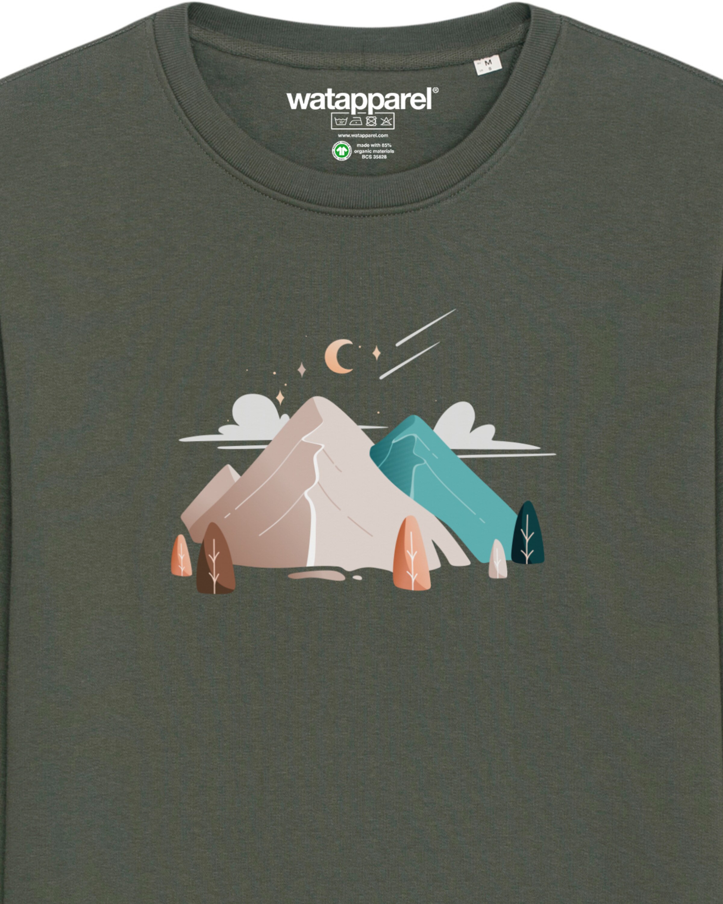 Felpa 'Night & Clouds' di Watapparel in verde