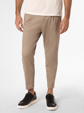 DRYKORN Slim fit Pleat-Front Pants 'Chasy' in Beige: front