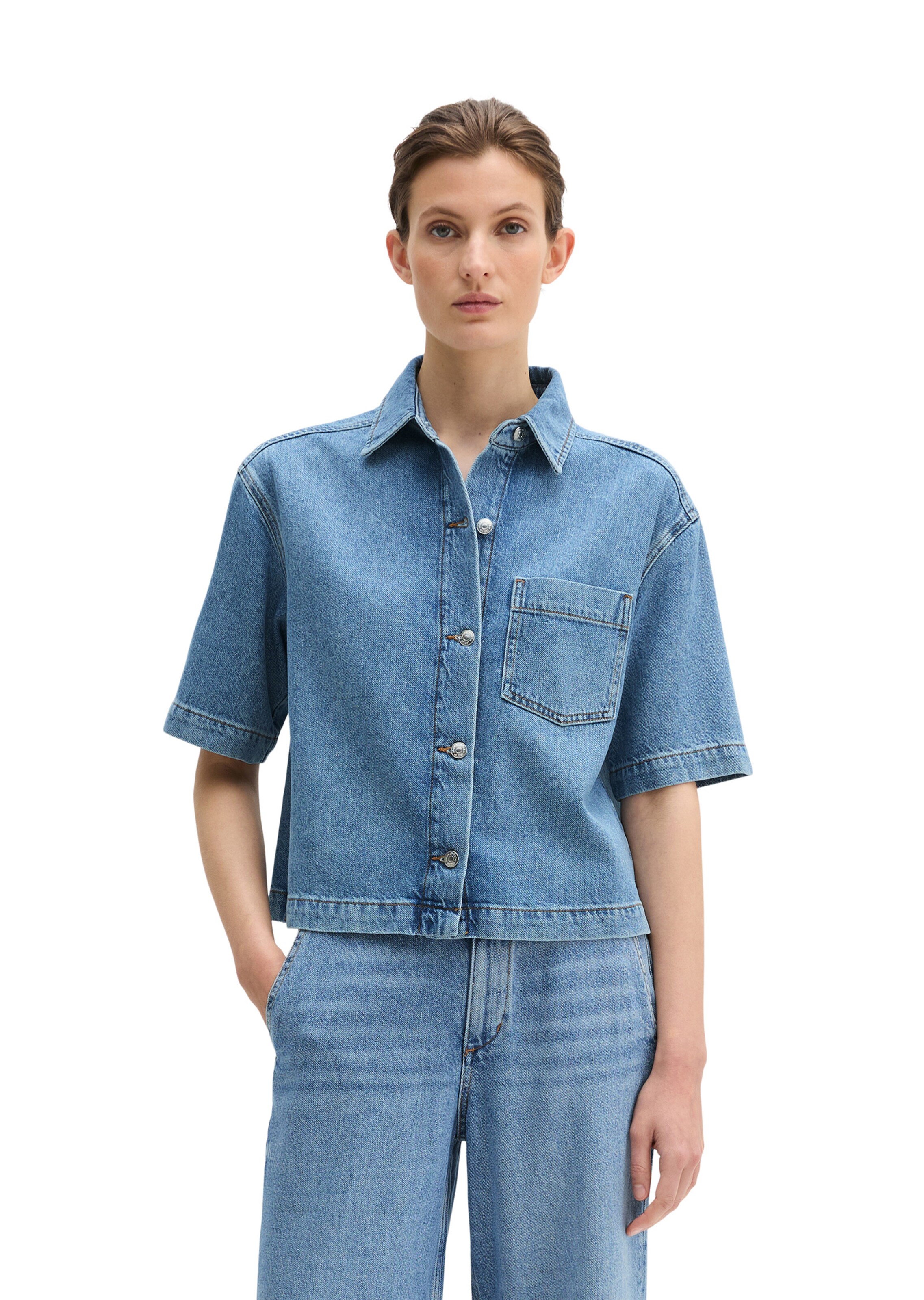 Marc O'Polo Blouse in Blauw: voorkant