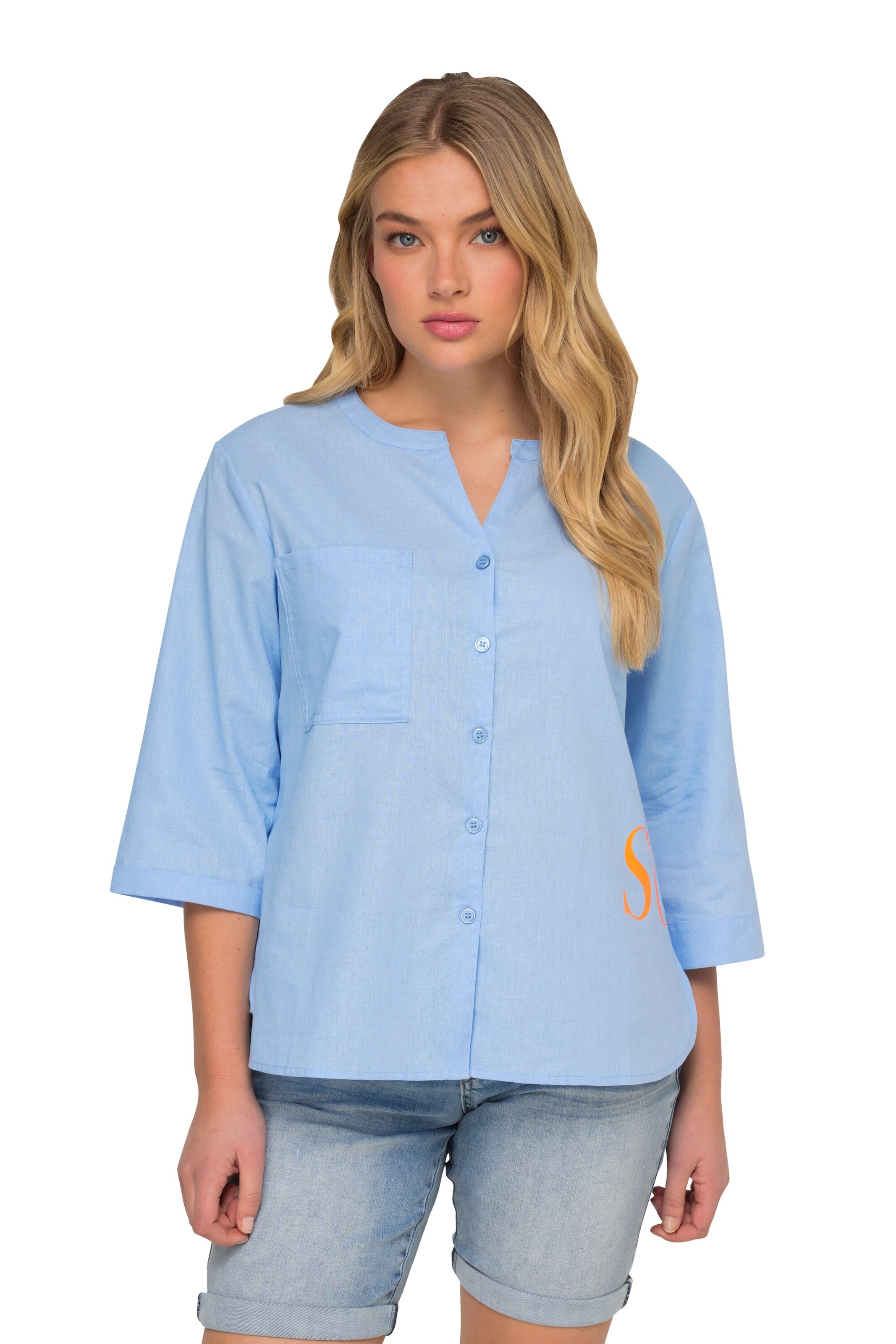 LAURASØN Blouse in Blauw: voorkant