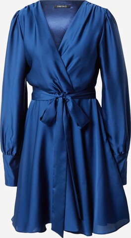 Robe de cocktail SWING en bleu : devant