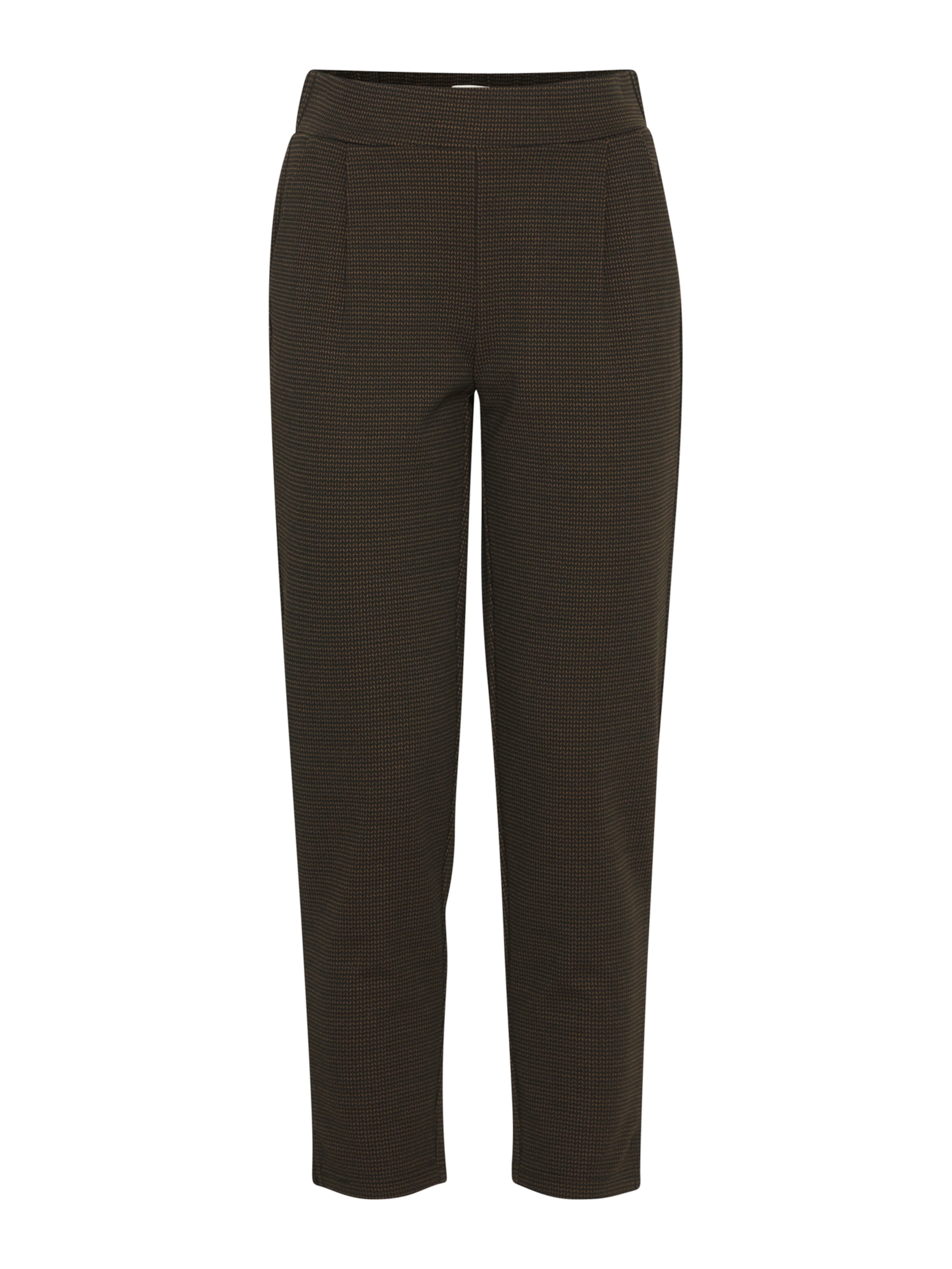 ICHI Szabványos Élére vasalt nadrágok 'IH MANSE HERRINGBONE' - fekete: elől