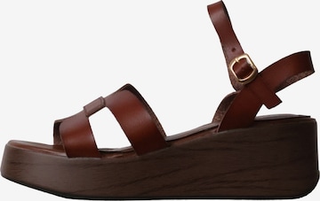 Sandalo 'Hohe Riemchensandalen von R and BE' di Super Mode in marrone: frontale
