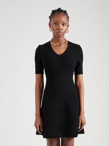 BOSS Orange Knitted dress 'C_Fanube' in Black: front