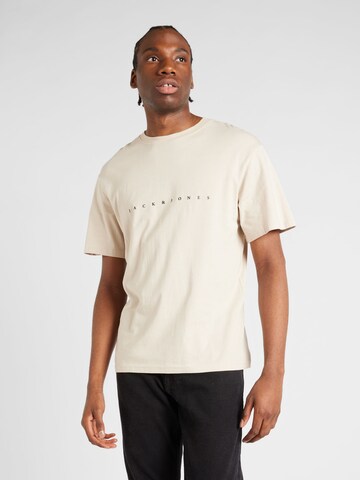 JACK & JONES T-Shirt 'STAR' in Beige: predná strana