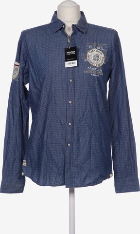 CAMP DAVID Button Up Shirt in M in Blue: front