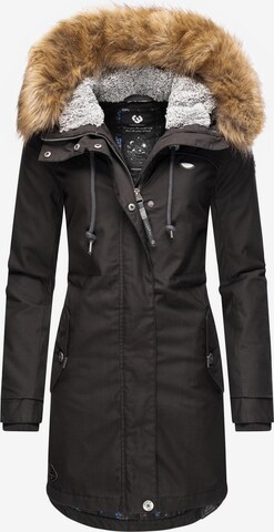 Ragwear Winterparka 'Tawny' in Zwart: voorkant