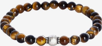 brūns Addicted2 Rokassprādze 'NIRVANA bracciale artigianale in argento 925 e pietre tonde, occhio di tigre giallo': no priekšpuses